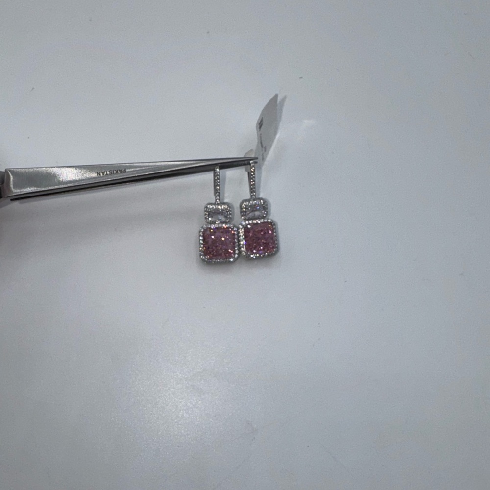 14k 4ct Pink Sapphire Earrings - Picture 5 of 15